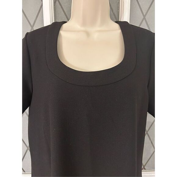 Susan Graver/Style Women's Short Sleeve Black Shift Dress Pullover Size Small - Picture 3 of 7